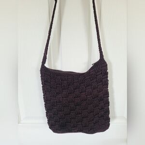 The Sak Chocolate Brown Basket Weave Crochet Bag